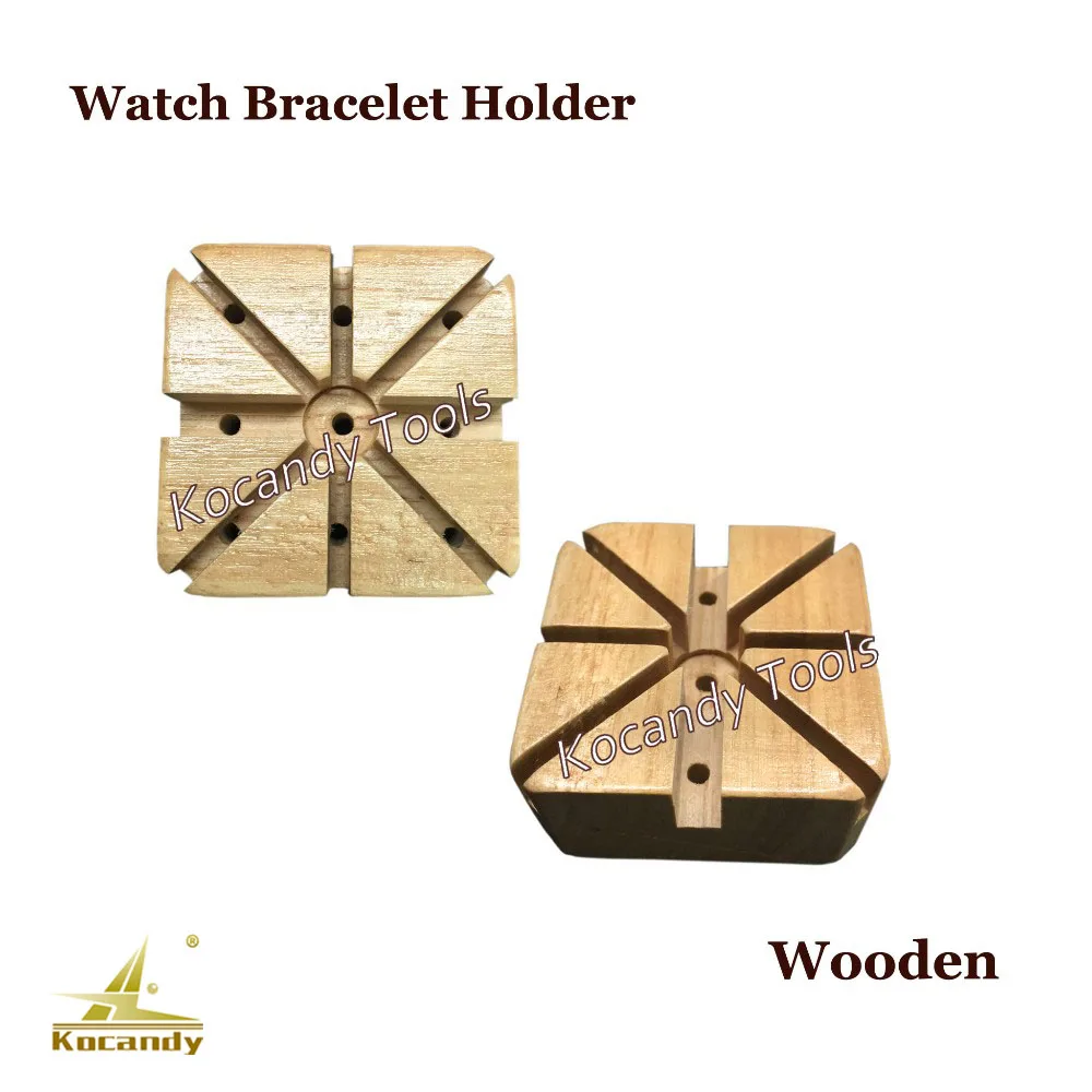 Wooden Watch Band Bracelet Strap Holder Link Pins Remover Watchmaker Repair Kit Tool