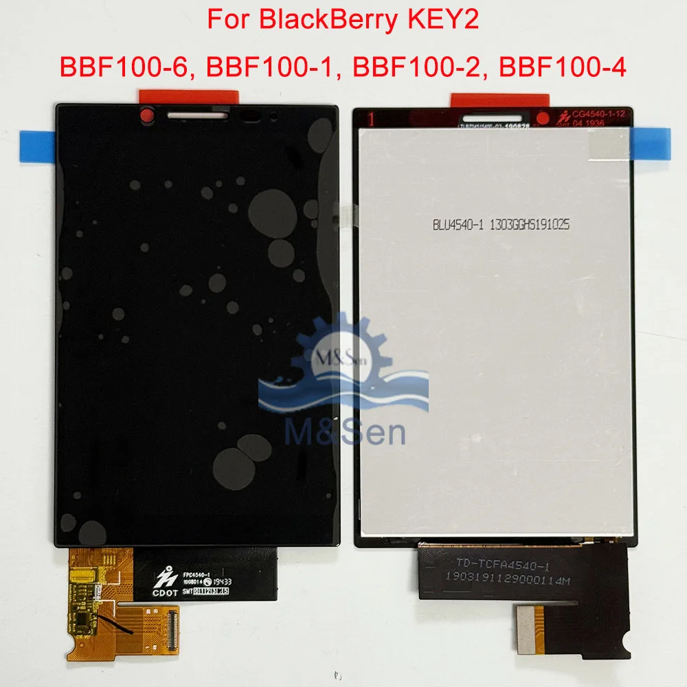 4.5 "oryginalny M&Sen dla BlackBerry KEY2 BBF100-1/2/4/6 wyświetlacz LCD + Panel dotykowy Digitizer dla BlackBerry Keyone DTEK70