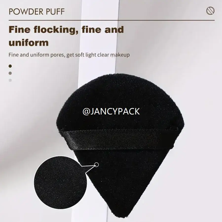Triângulo pó puff maquiagem cosmética esponja puff marca própria macio veludo pó solto puffs creme