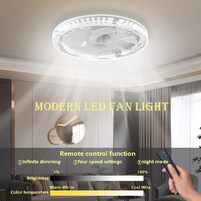 

Smart LED Ceiling Fan Light Remote Control Dimming E27 Head Lights Living Room Bedroom Kitchen Study Room Indoor Led Lighting