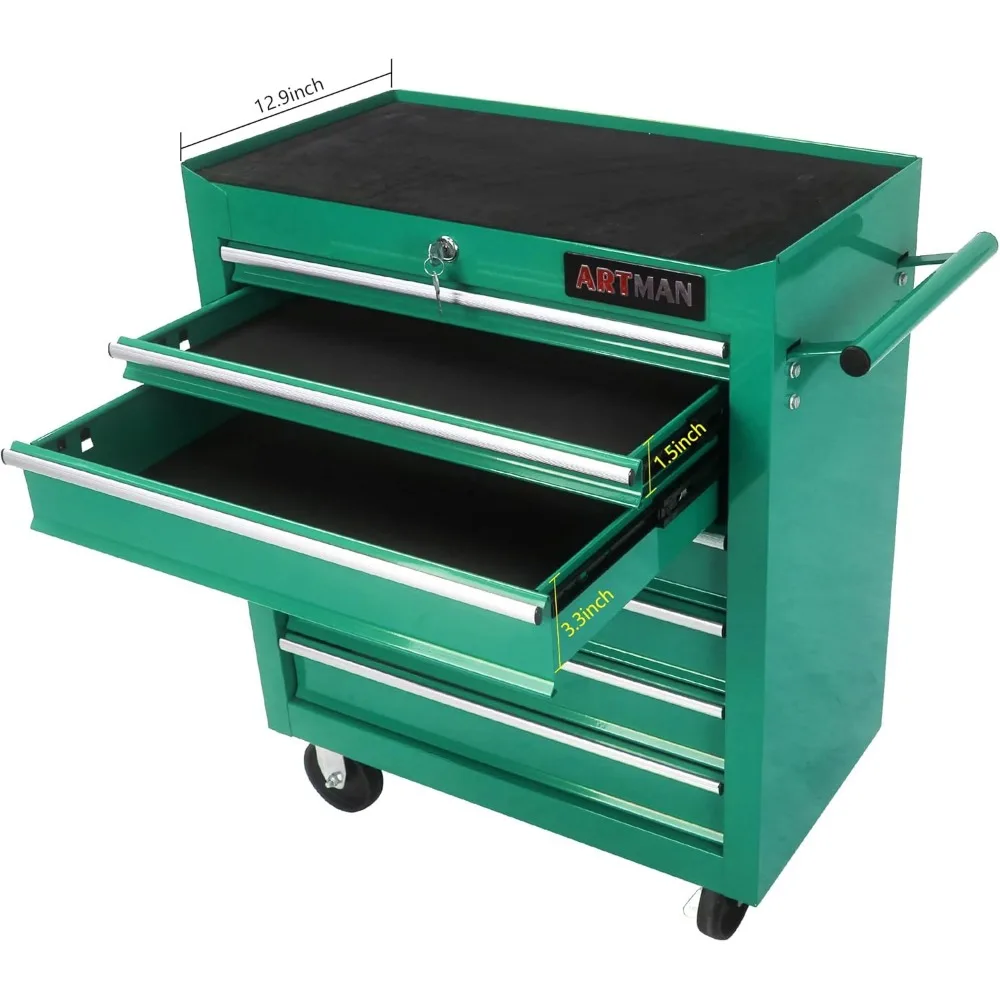 7 Drawers Rolling Tool Chest Cart ,24.2*12.9*29.9"Tool Storage Cabinet With 4 Wheels.Portable Tool Cabinet Trolley With Locking