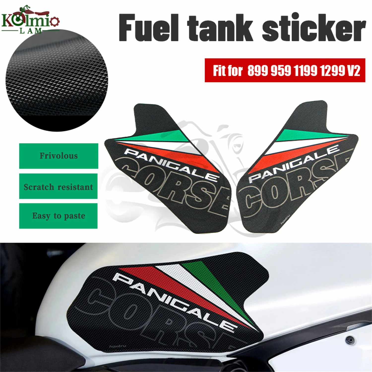 

Fit for 2013 - 2019 Ducati Panigale 899 959 1199 1299 V2 Motorcycle Tank Traction Side Pad Gas Fuel Knee Grip Decal