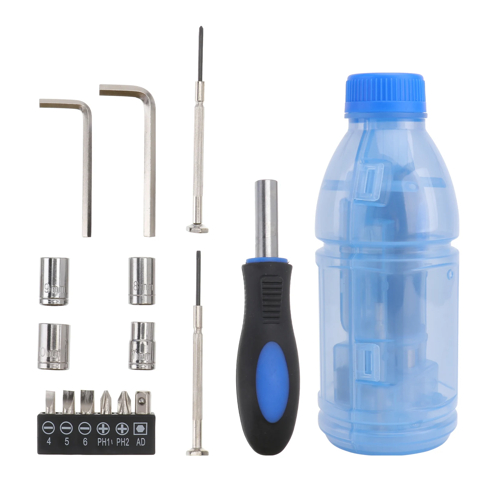 

1 Set Bottle-Shape Screwdriver Tool Set Household Repair Tools Sky-Blue Durable Precision Screwdriver Kit For Professional Use