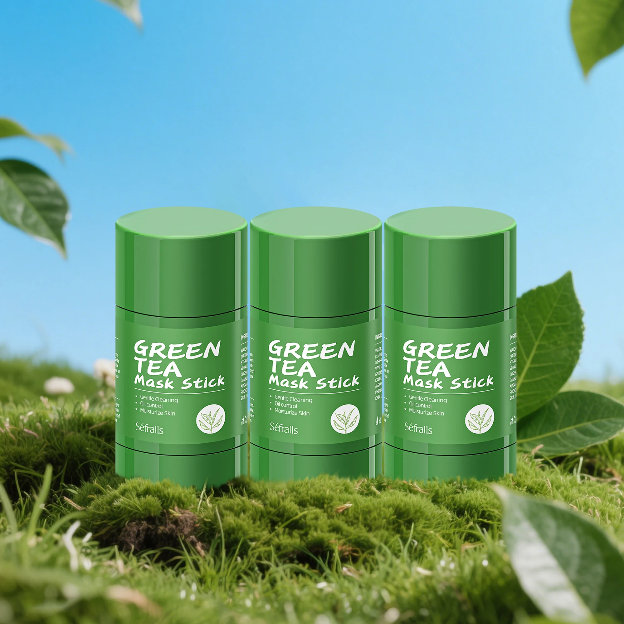 

Séfralls Green Tea Solid Mask 40g*3 cleanses pores removes blackheads clings to facial blemishes moisturises lightly