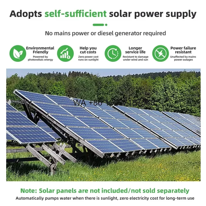Wmwmnu 7500W Solar Permanent Magnet Water Pump Full Set With Solar Panels for Agriculture Farm Orchard Irrigation Watering