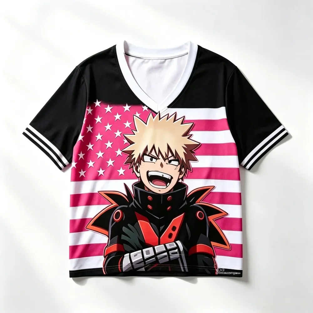26 Men T-Shirt Izuku Katsuki 3d Printed Football Jersey My Hero Academia Anime Short Sleeve T-Shirt Outdoor Men Fashion T-Shirt