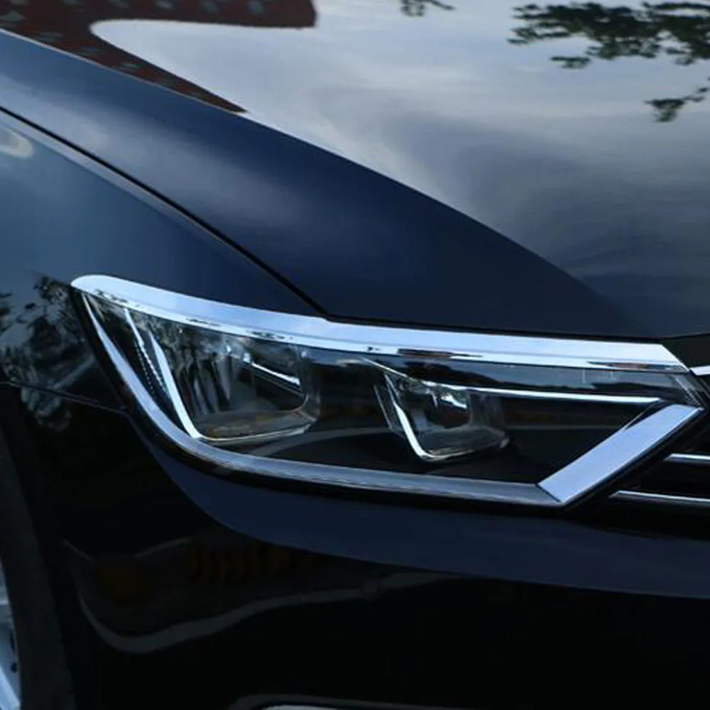 Car Front Head Light Lamp Frame Stick Trim Eyebrow For VW Volkswagen Passat B8 Variant Alltrack 2015 2016 2017 2018 2019 2020