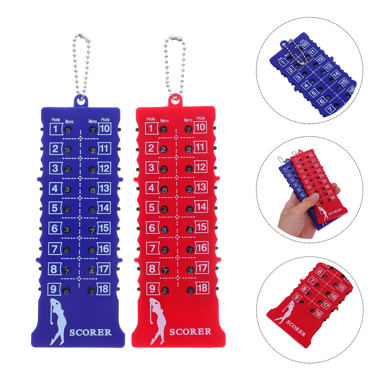 

2Pcs Golf Stroke Counter Portable Lightweight Keychain 18-Hole Golf Training Practice Competition Essential