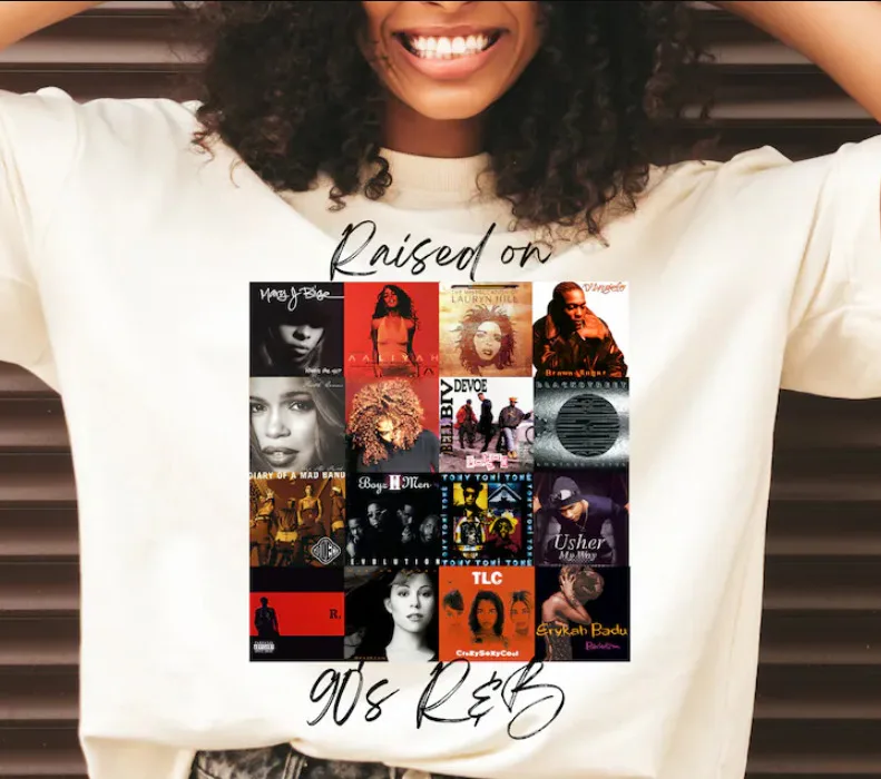 Raised On 90'S R&B Album Cover Tshirt Gift For Fans Unisex S-5Xl