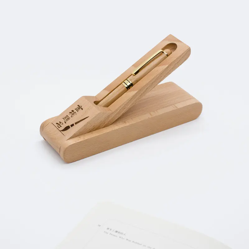 Walnut Wooden Single Pen Display Box Foldable Ink Ballpoint Pen Storage Case Premium Gift Box