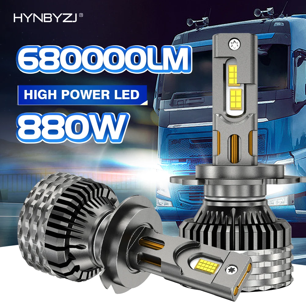 

HYNBYZJ Power Supply 24V LED Truck Headlight H7 LED Canbus H1 H4 H11 9005 9006 9012 Truck Lorry Light Headlight Bulb