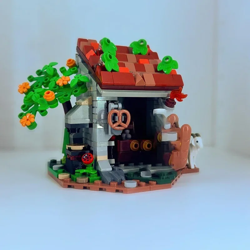 311 Juguete de bloques de construcción MOC Modelos de panadería medievales, un juego de juguetes de ensamblaje creativo DIY adecuado para todos los entusiastas de la arquitectura