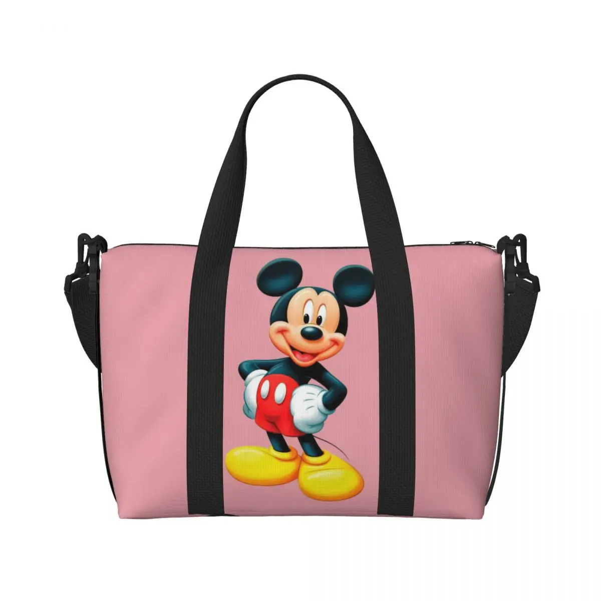 Custom Mickey Mouse Minnie Grocery Tote Shopping Bag Women Large Capacity Cartoon Gym Beach Travel Bags