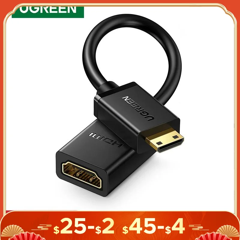 

Ugreen Mini HDMI Adapter Mini HDMI to HDMI Cable Adapter 4K Compatible for Raspberry Pi ZeroW Camcorder Laptop HDMI Mini Adapter