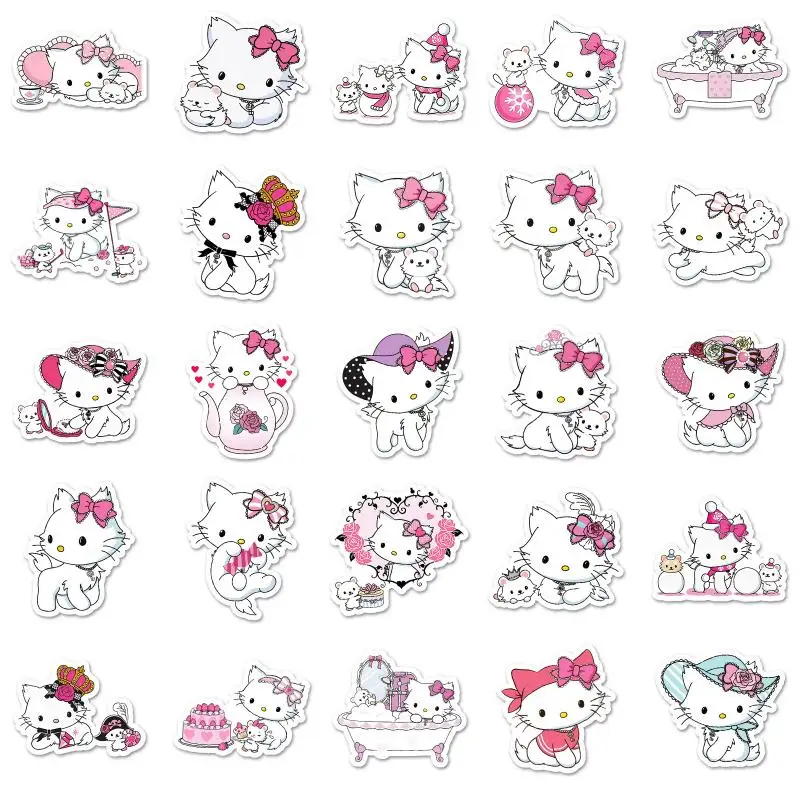 Sanrio Charmmy Kitty Kawaii Sticker Cartoon Cute Decorative Cup Luggage Creative Sticker Girl Children's Festival Theme Gifts