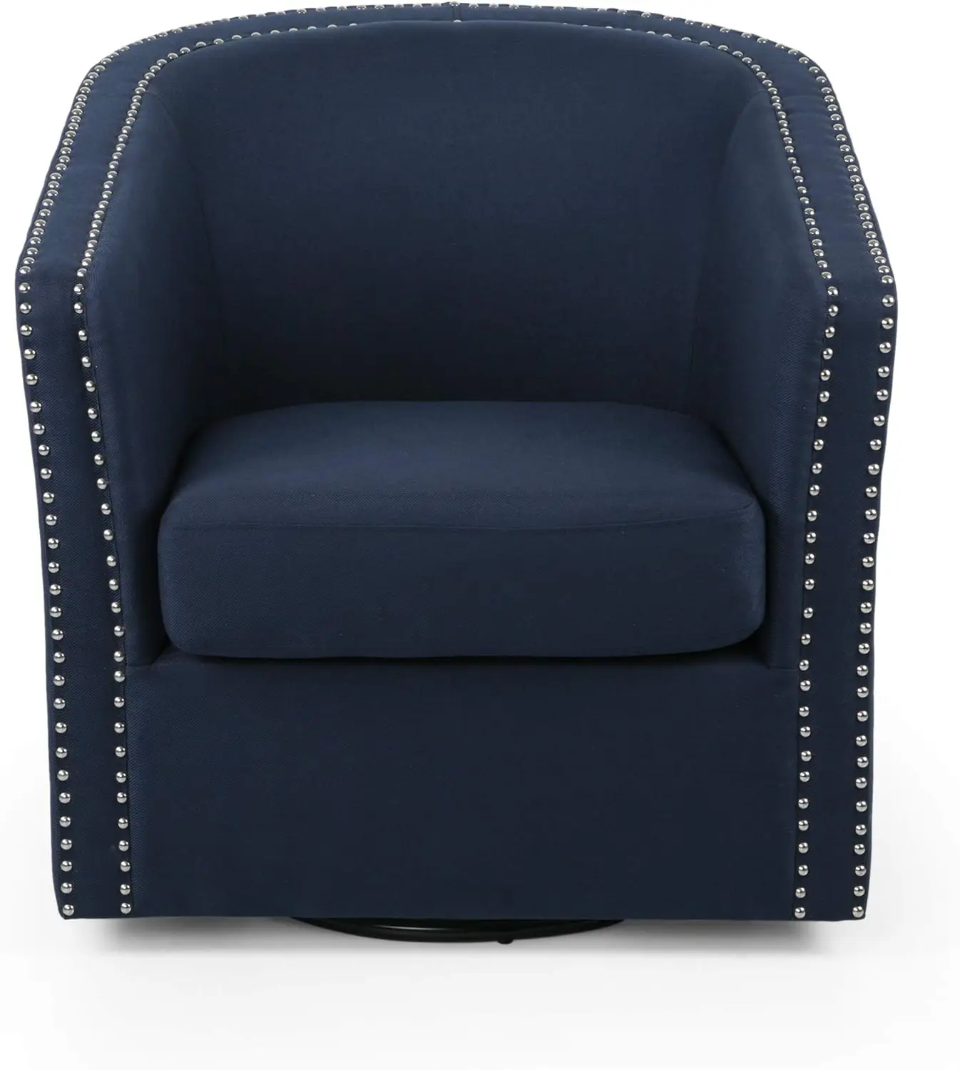 Octavia Contemporary Fabric Swivel Chair, Blue, Black 31.25D x 30.25W x 31.25H in