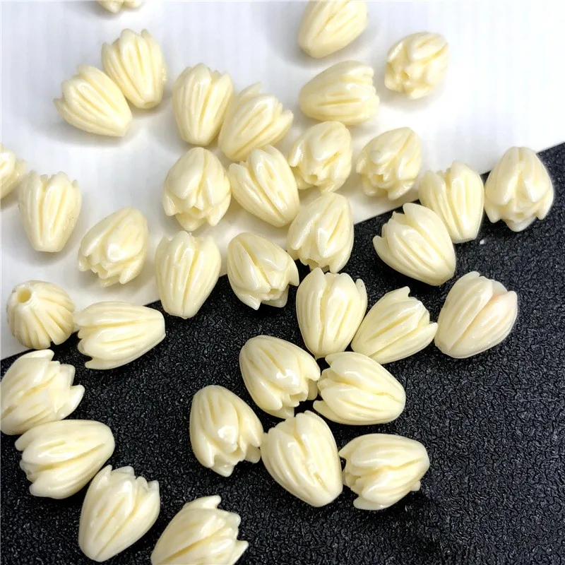 10pcs 6x9mm Wild Rose Flower Buds Resin Loose Beads For Jewelry Making Vintage Hairpin Accessories Handmade Diy Craft Materials image 5