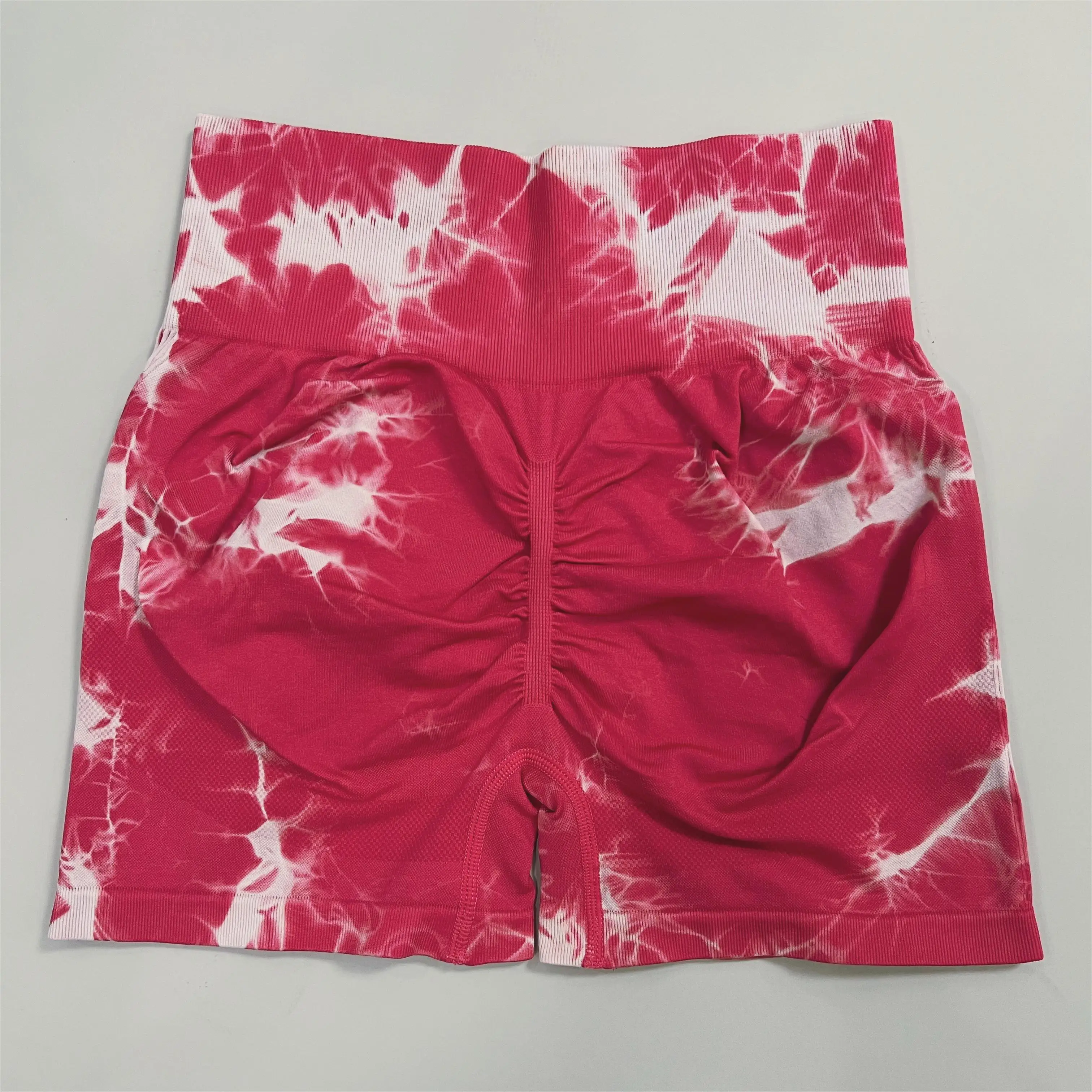 Neue Frauen Gym Tie Dye Scrunch Shorts Fitness Nahtlose Butt Lifting Sport Leggings Stretch Active Workout Laufhose – Detail 7