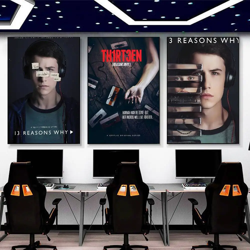 Classic TV 13 Reasons Why Poster Home Living Bed Room Bar Hallway Sticky Wall Art Printing Aesthetic Decor