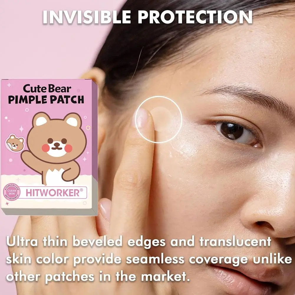 48 قطعة الدب الكرتون الغروانية المائية حب الشباب التصحيح لطيف الحيوان غير مرئية علاج حب الشباب ملصق تنفس معتدل وغير مزعجة #6