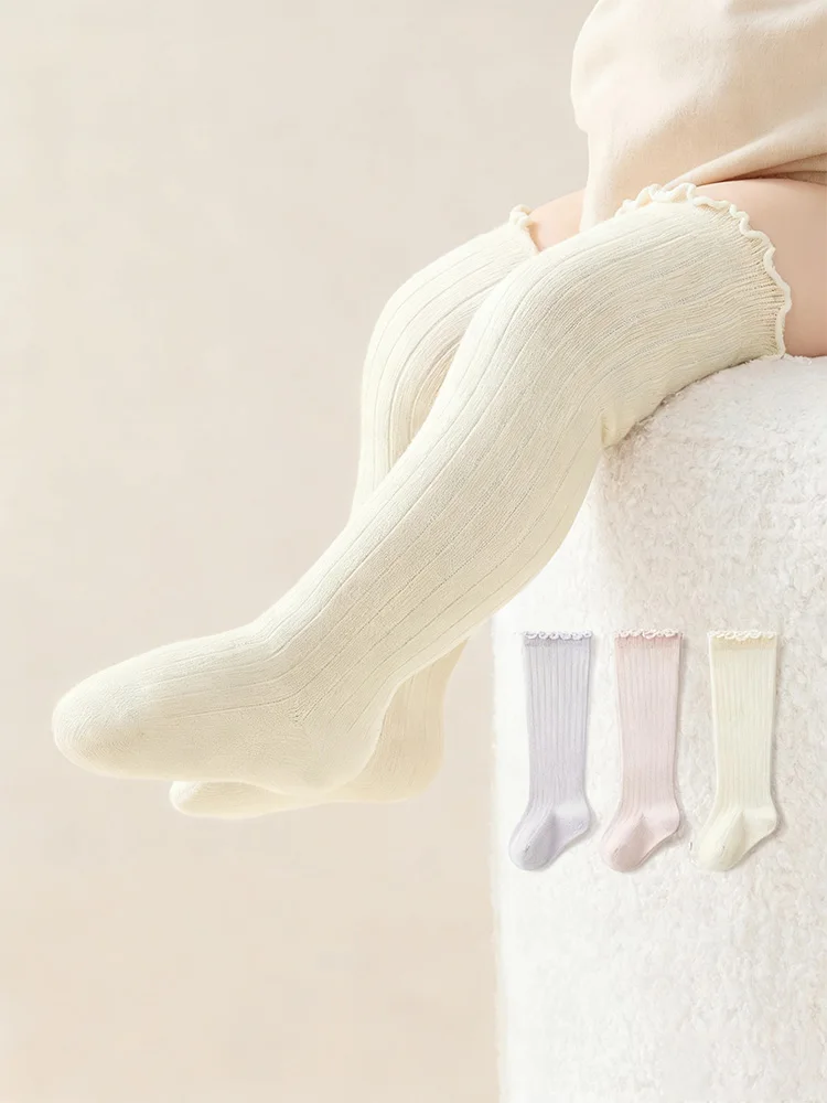 

3 Pairs Soft Cotton Baby Toddler Sock Cartoon Warm Children's Long Socks Comfortable Skin-friendly Kids Socks Girls Boys 0-12M