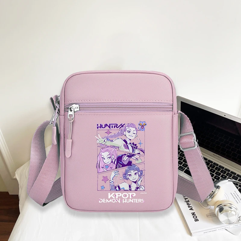 

Cartoon KPop Demon Hunters Women's Crossbody Bag Anime Printed Figures Oxford Shoulder Handbags Phone Simple Shopper Purse Bag