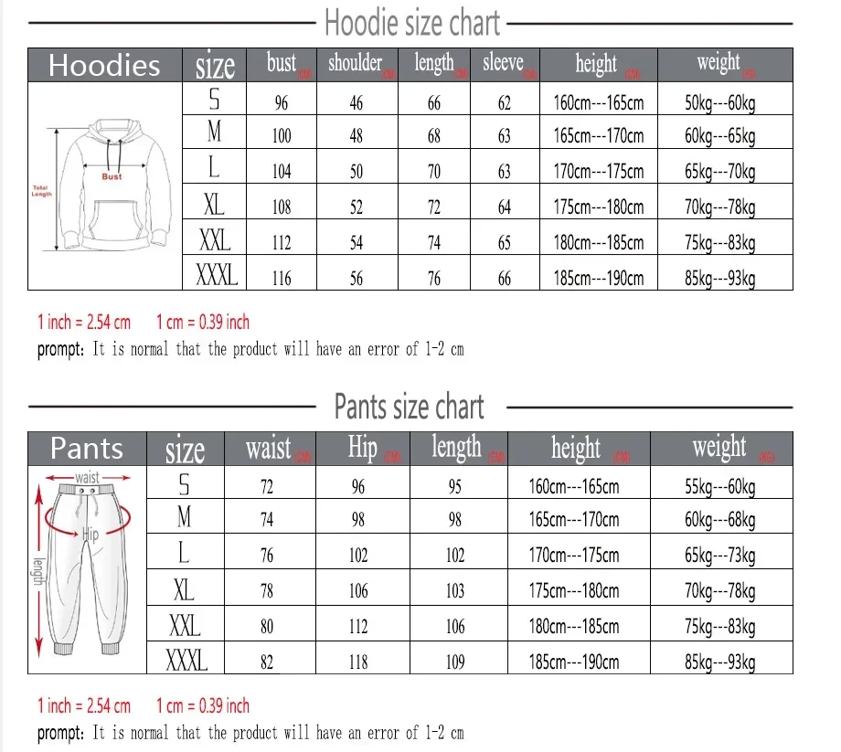 Hoodie Pants 2 Piece Sets Basketball Pullover Men’s Clothing Sweatshirt Tracksuit Women Sportswear Clothes for Men Tracksuit Men