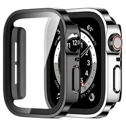 Cover for Apple Watch Case 45mm 44mm 49mm 41mm 40mm accessories Tempered Glass Screen Protector Series 7 8 9 SE 6 5 4 Ultra 2