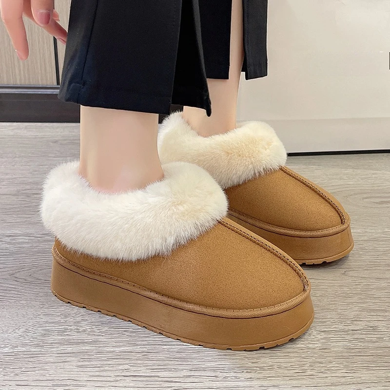 Anti-slip Anti-slip Shoe Thick Plush Snow Boots 2025 New Women Faux Suede Platform Fur Winter Boots Woman Slip On Warm Cotton Padded Shoes - Aliexpress Deal