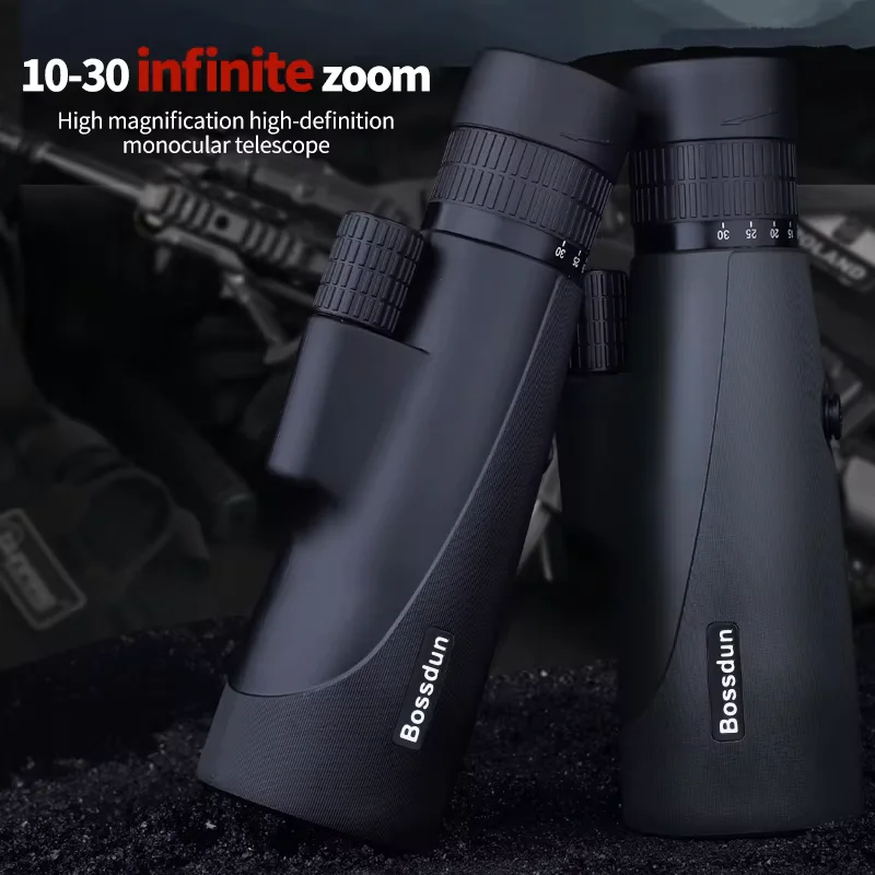 10-30x50 HD Zoom Monocular Telescope with Tripod & Phone Adapter - Powerful Long Range for Bird Watching, Hunting, Camping