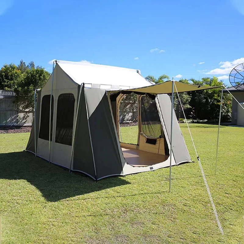 Canvas Cottage Camping Tent Camp Outdoor Camping