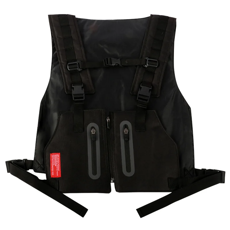 Men's Reflective Tactical Vest Multi-functional Chest Bag Waterproof Running Sports and Outdoor Shopping Bag Mobile Phone Bag