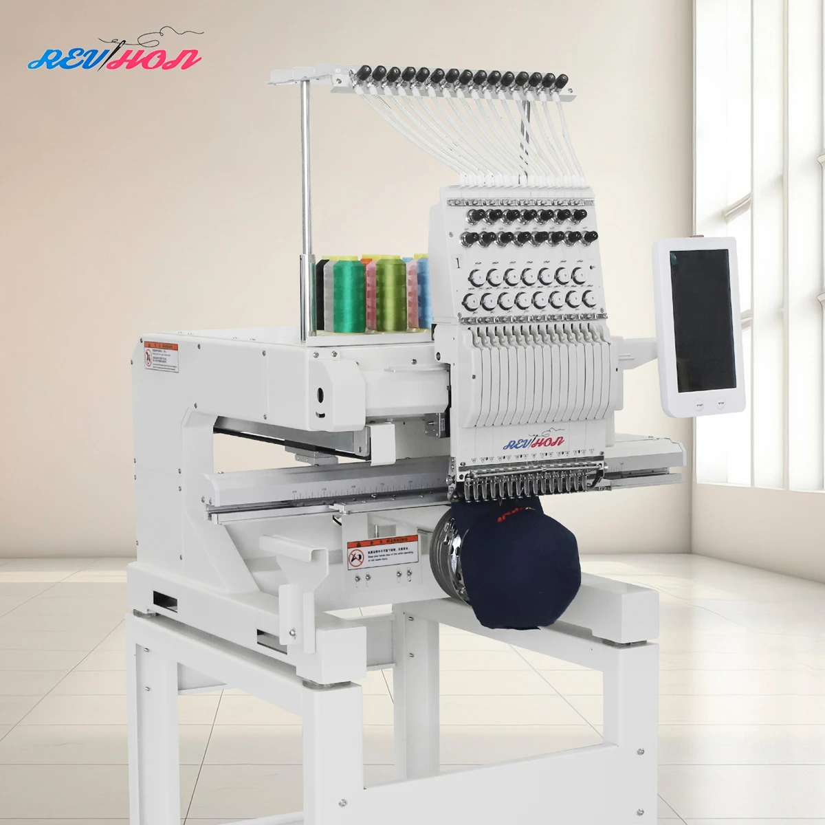 Revhon Digital Computerized Automatic Single Head Cap Embroidery Machine with 1200 RPM and 400x600mm Embroidery Area
