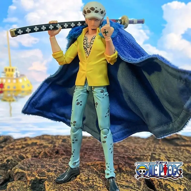 

One Piece Shf Anime Series Trafalgar D Water Law Handmade Clothes Blue Plush Coat Suitable for 1/12 Size Movable Humanoid Toy