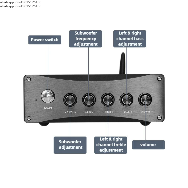 2.1 Power Amplifier TPA3255 Bluetooth Amplifier 300Wx2+600W QCC3034 LDAC PCM5102 Decoder LLC Switching Power Supply