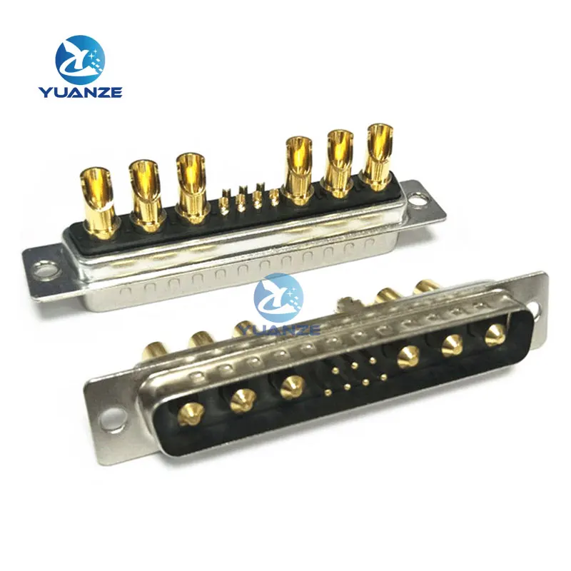 1PCS 13W6 30A Gold Plated MALE FEMALE High Current CONNECTOR D-SUB Adapter Solder Type 7+6 Plug Jack High Power 13 Pos