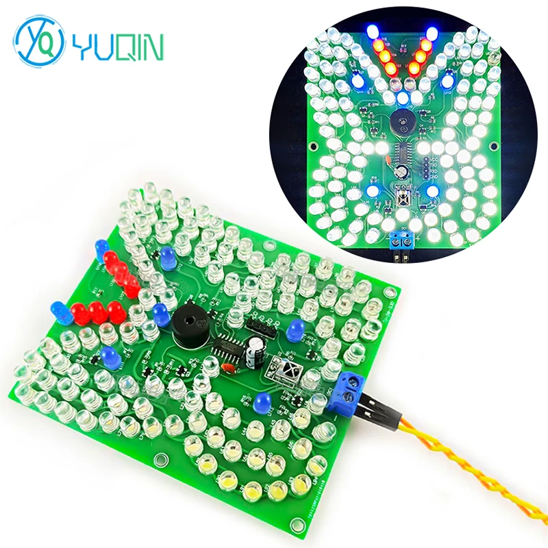 Remote Control Music LED Butterfly Light Fun DIY Electronic Kit C51 Microcontroller Welding Production Assembly Parts