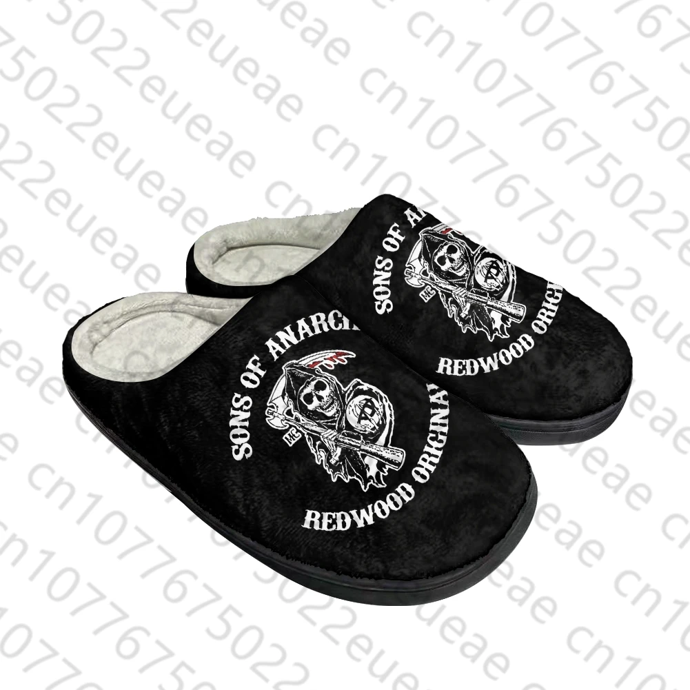 Anarquia Custom Plush Cotton Chinelos, Casual Mantenha Sapatos Quentes, Chinelo Confortável Térmico, Última Moda, Homens e Mulheres, Quente