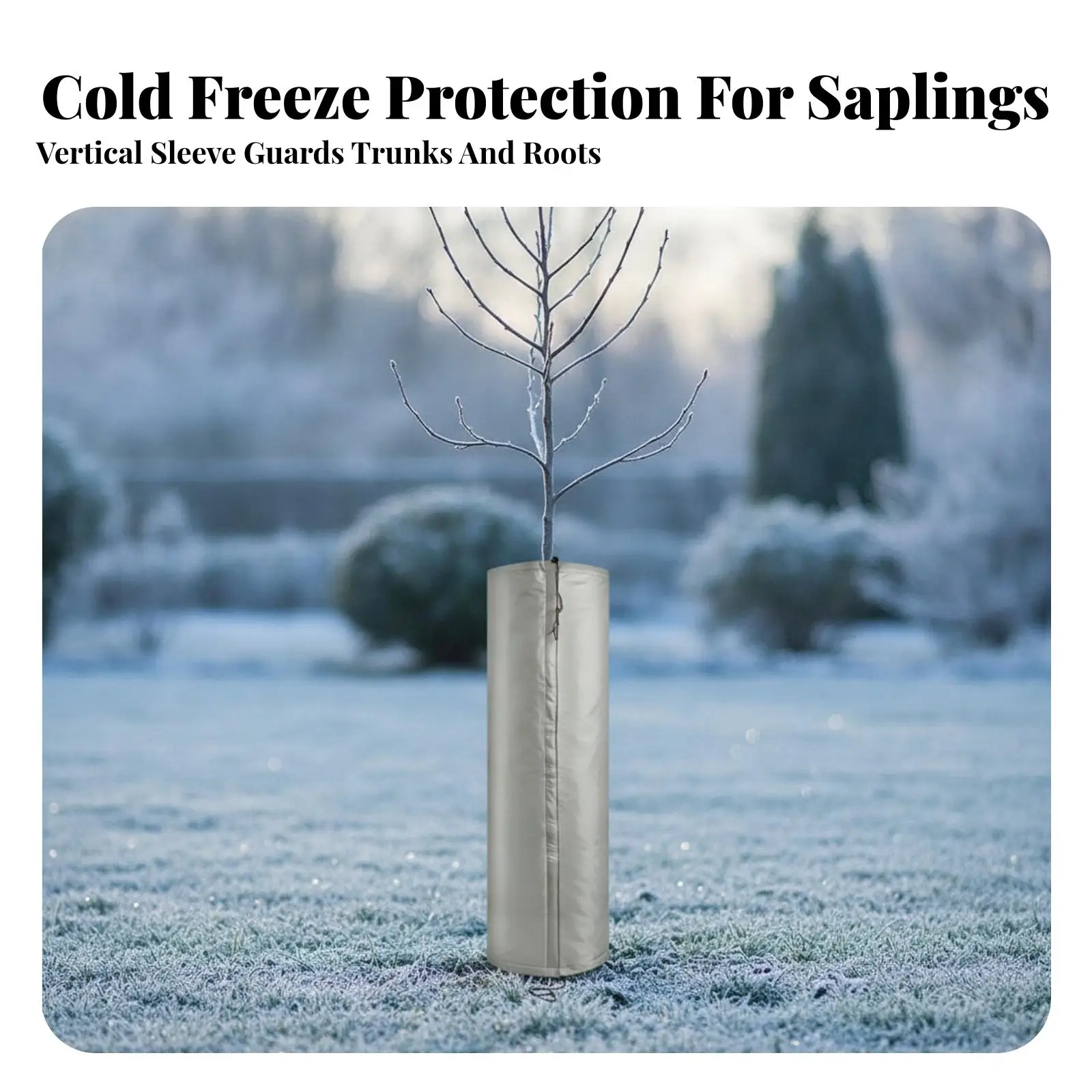 Heavy Duty Winter Tree Trunk Wrap for Orchards with Silver Reflective Core and Dual Drawstring Fastening