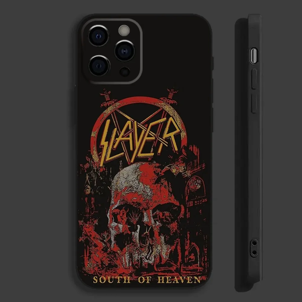 Custodia per telefono S-Slayer Heavy M-Metal Rock Band per iPhone 16,15,14,13,12,11,Pro,Max,Plus,Mini,X,XS,XR,S,SE Spedizione gratuita Nero morbido