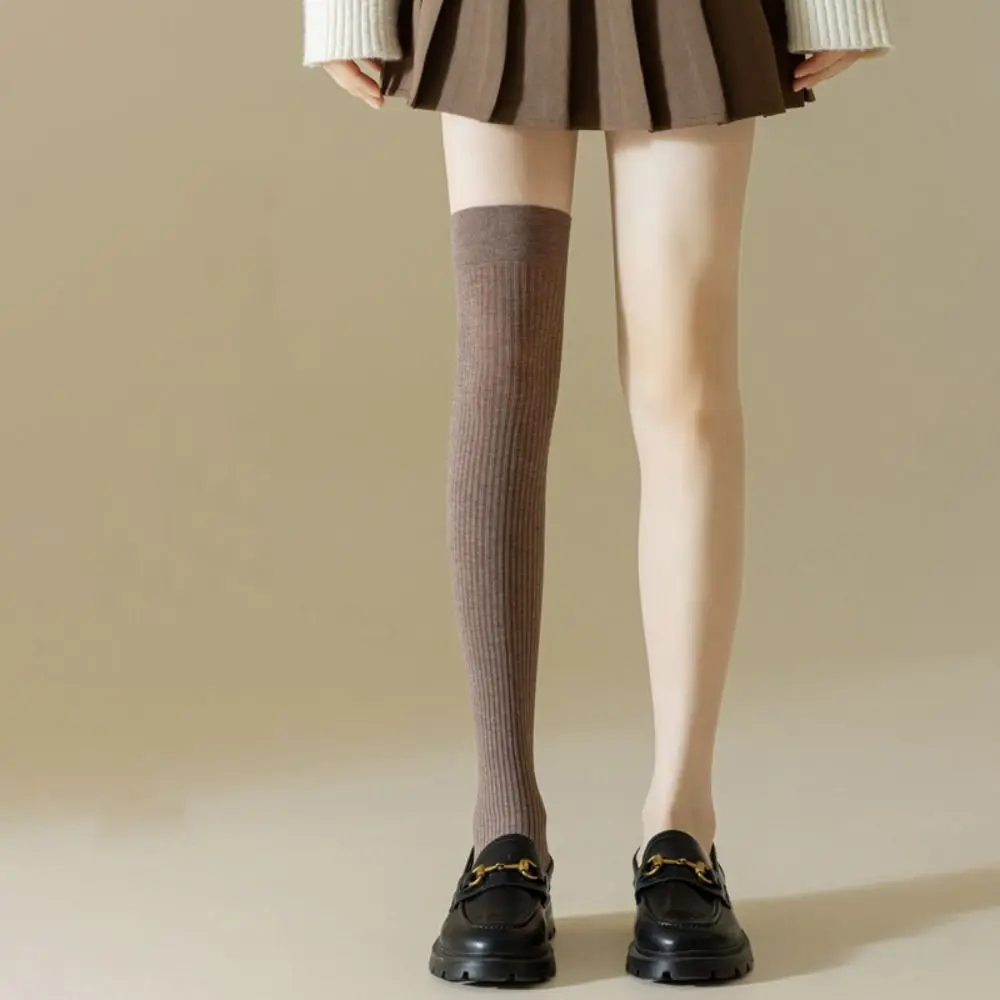Medias gruesas Harajuku para jóvenes, medias simples de algodón suave, estilo universitario, Color sólido, medias casuales de media pantorrilla