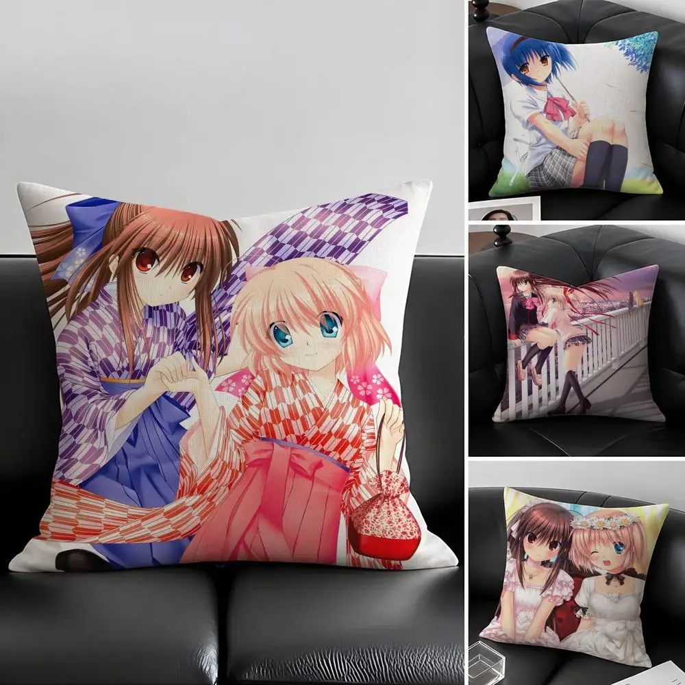 Conjunto de capas de almofada L-Little Busters-S em linho natural, decoração completa para sofá, quarto e cadeira