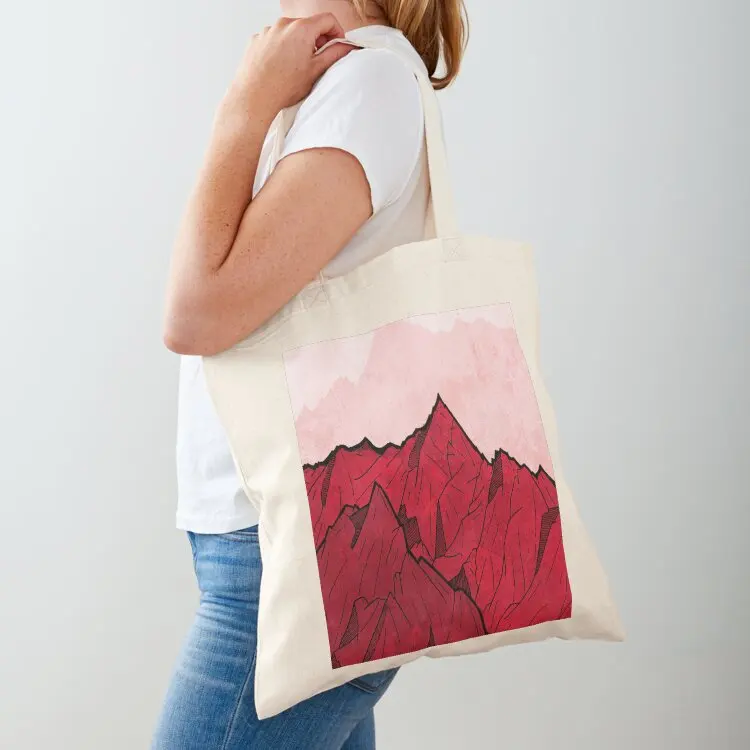 

Red mountains under the great moon Tote Bag Portable shopping bag Big bag women Reusable bags