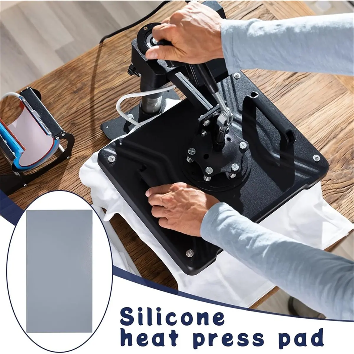 

8 Pieces 8 X 4 Inch Silicone Heat Mat 0.12 Inch Thick Foam Cover Pad Accessories for HTV Heat Transfer Vinyl