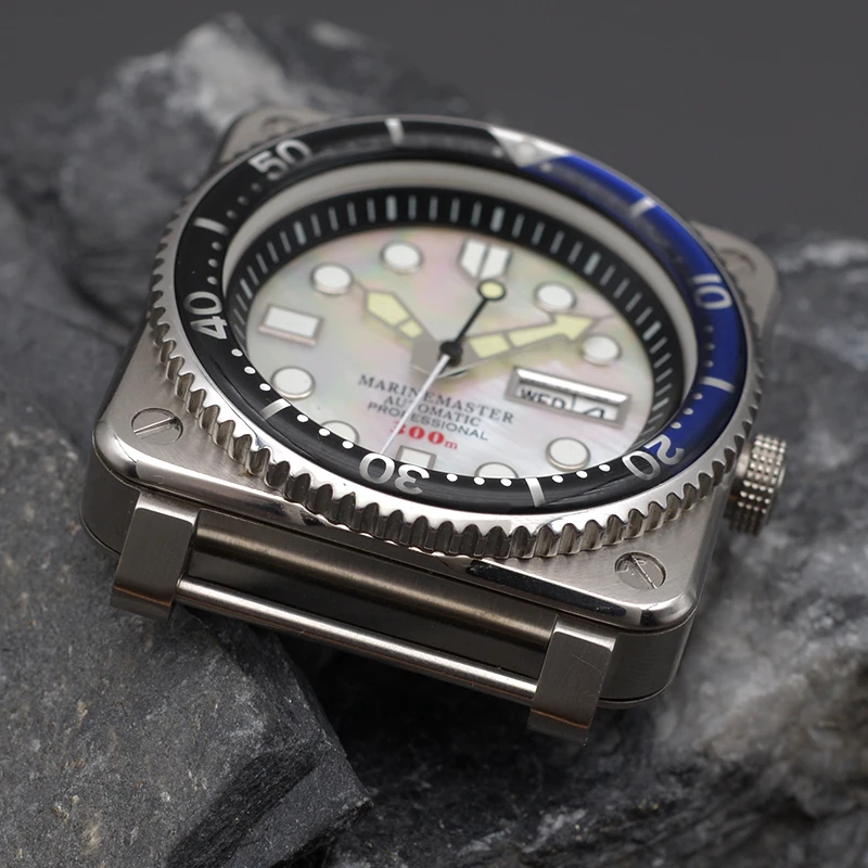 New Square Men\'s Watch Fit Seiko NH35 NH36 Automatic Movement 10ATM Waterproof Diver Watch For Stainless Steel Sapphire Glass