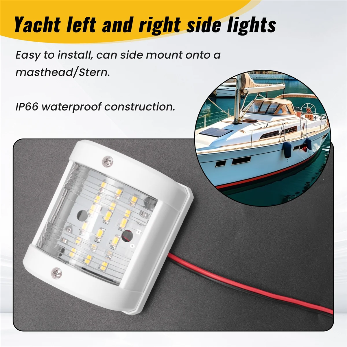 

Lo-ok Boat 12V Stern Light Navigation Lights Marine LED Boat Light Sailing Lamp Waterproof Navigation Light Yacht Boat