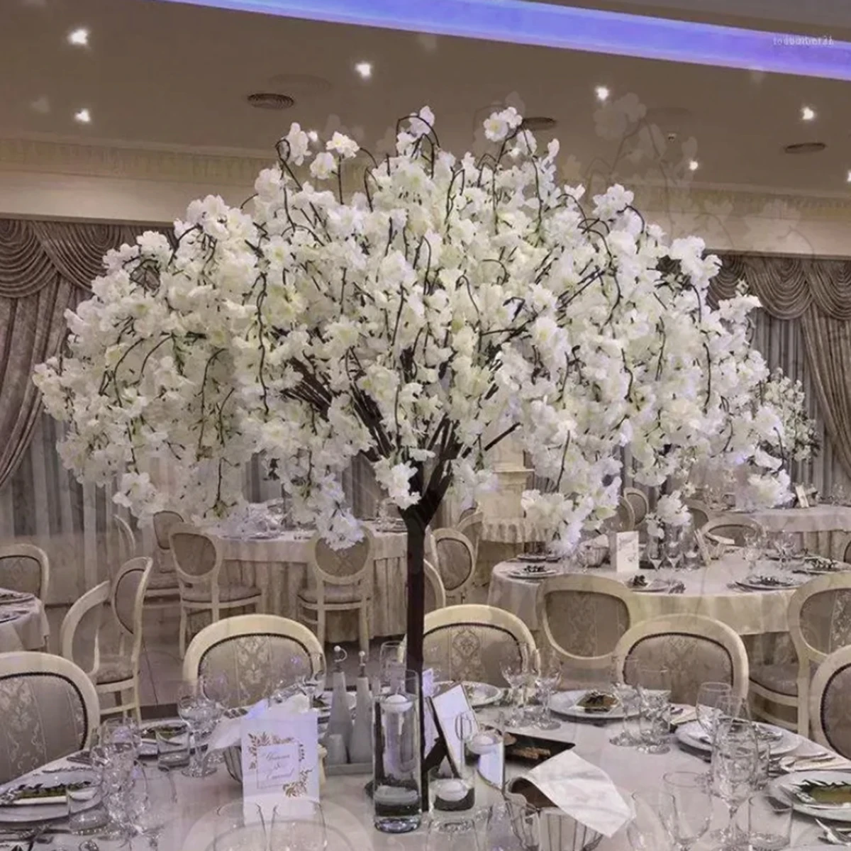 

decorative wedding 1.2 m artificial white cherry blossom tree for wedding table centerpiece road lead flower stand 2625