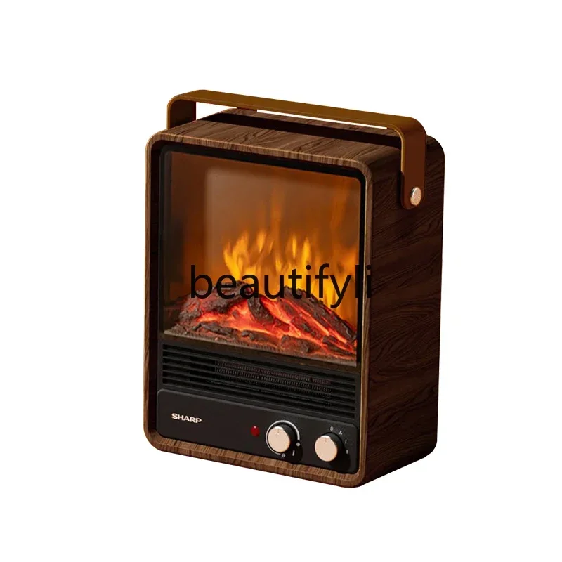Heating and cooling dual-purpose electric heater household energy-saving fireplace indoor quick-heating heater