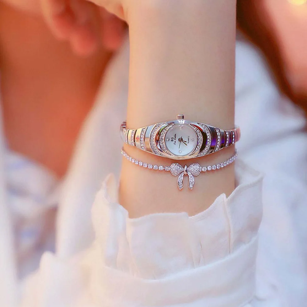 أفضل ماركة ساعة الموضة للنساء سوار مرصع بالألماس ساعات كوارتز نسائية فاخرة ساعة اليد الذهبية ساعة السيدات فستان هدية 2025 جديد
