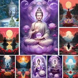 Buddha Statue Printed Canvas Cross Stitch DIY Embroidery Patterns Handicraft Hobby Sewing Handmade Home Decor Mulina Room Decor